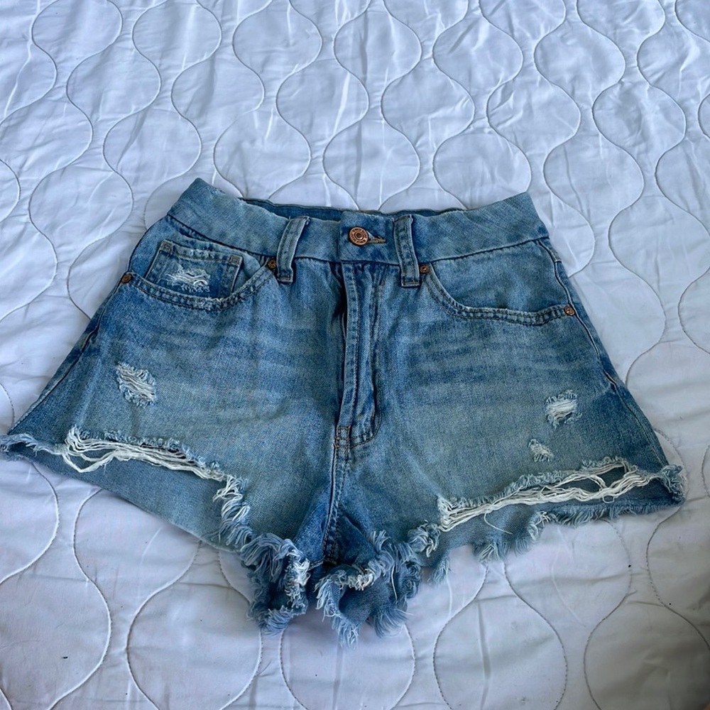 Light wash shorts